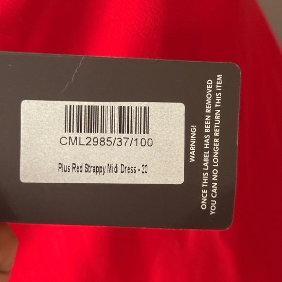 Pretty Little Thing Midi Red Dress Plus Sz 16 NWT Sexy Cocktail Christmas - Picture 4 of 8